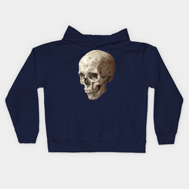 Quilted Skull Kids Hoodie by CharlesAFish